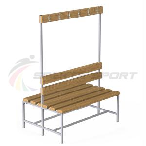 Купить Скамейка с вешалкой для раздевалок двухсторонняя (разборная) 1200 мм в Карачеве 